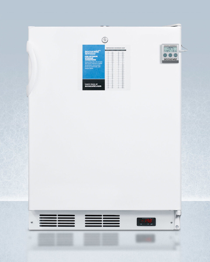 24" Freestanding/Built In Undercounter Counter Depth Compact Upright Freezer — Accucold, model VT65MLBIPLUS2ADA