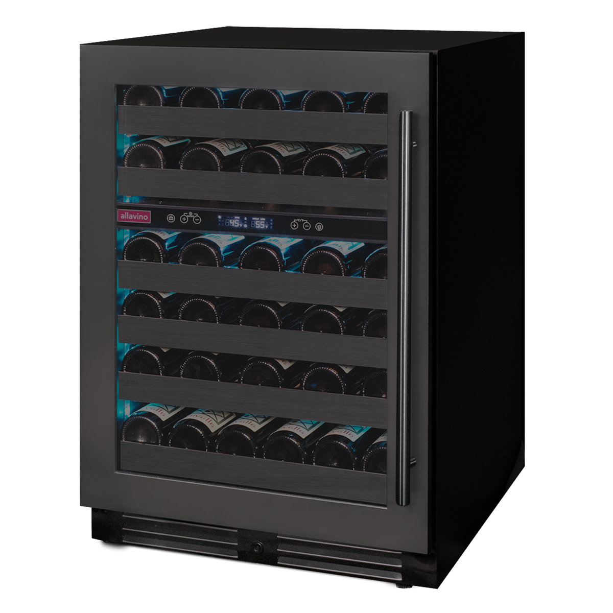 Allavino Reserva Series 50 Bottle Dual Zone Undercounter Wine Cooler Refrigerator with Black Stainless Steel Door | Fridge.com