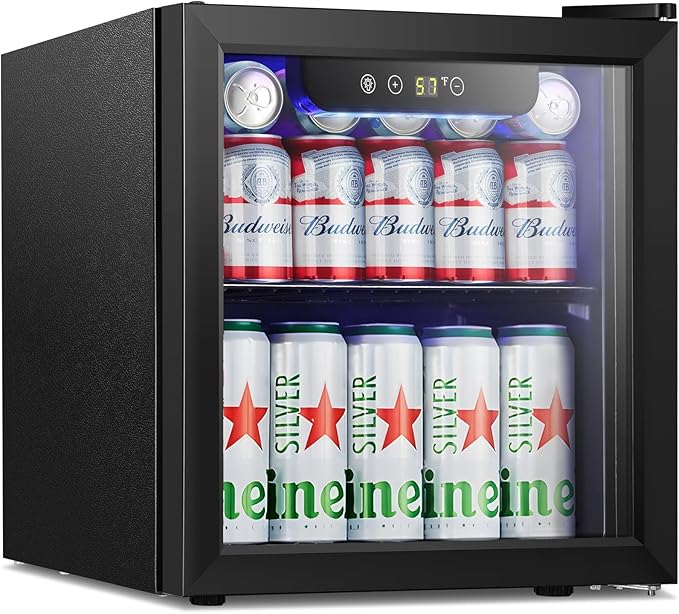 Antarctic Star Mini Fridge Cooler - 12 Bottle 48 Can Beverage Refrigerator Glass Door for Drinks or Beer Wine –Small Drink Dispenser for Home, Office or Bar, Electronic Temperature Control,1.3cu.ft. | Fridge.com