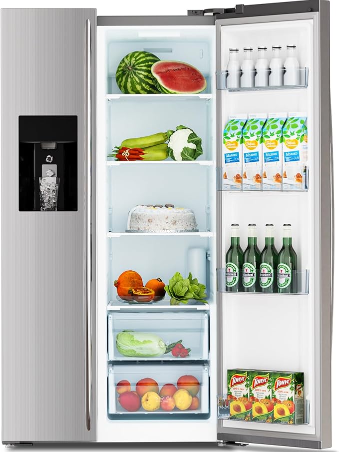 2 French Door Refrigerator Fridge, with Side Freezer &Water Dispensor,Nugget Ice Maker&Cube Ice,Adjustable — Antarctic Star, model F4506S