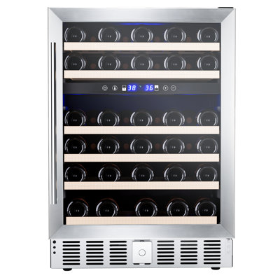 23.43 In. 4.8 Cu.ft Dual Zone 52-bottle Or 56-cans Free Standing/ Built-in Beverage And Wine Cooler In Stainless Steel | Fridge.com