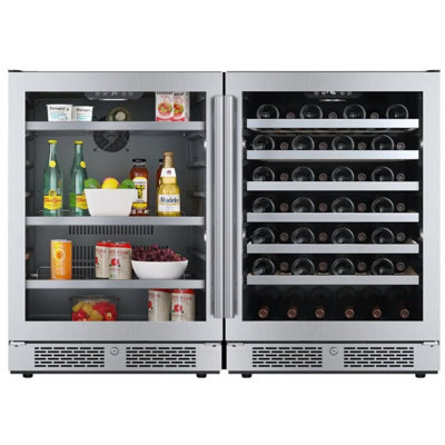 Avallon Dual Zone 47.625'' 53 Bottle Wine & Beverage Refrigerator with French Doors | Fridge.com