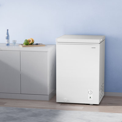 BANGSON 3.5 Cu Ft Small Chest Freezer, Deep Freezer with Basket for Garage, Home, Kitchen & Apartment,Black | Fridge.com