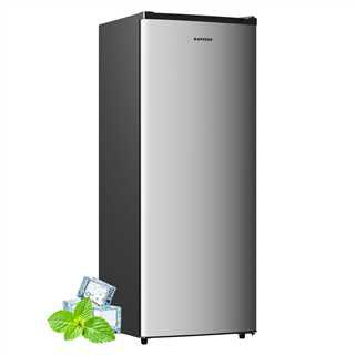 BANGSON 6.5 Cu.ft Upright Freezer, Stand up Freezer with Adjustable Thermostat, Removable Shelves, Reversible Single Door,Silver | Fridge.com