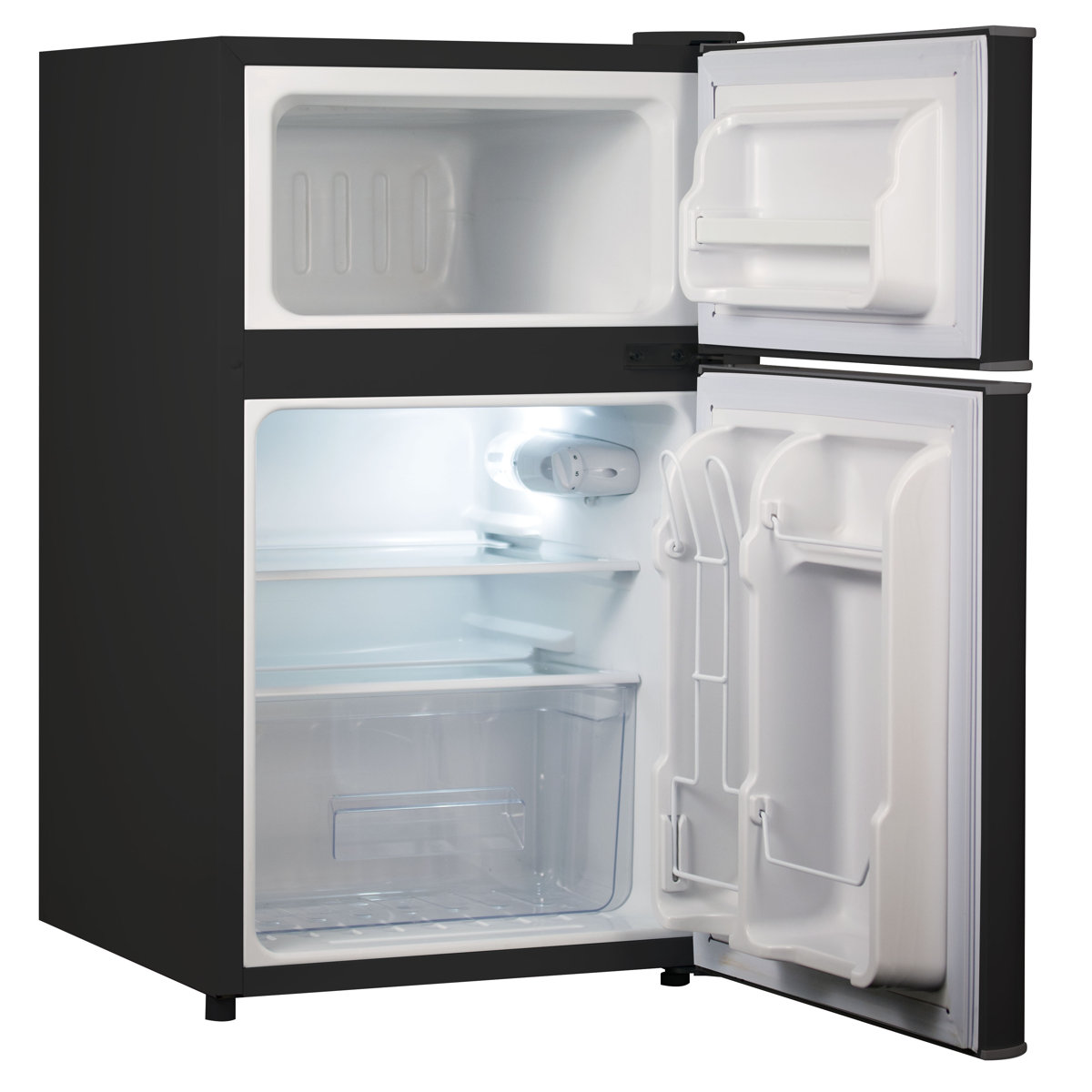 3.1 Cu. Ft. Compact Two Door Refrigerator with Freezer - Black — Black+Decker, model BCRDK32B