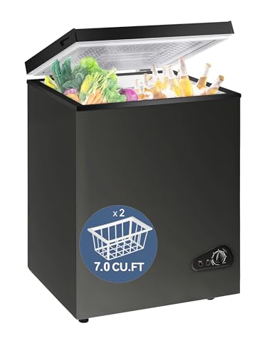 7.0 Cu Ft Chest Freezer - Energy Saving Quiet Top Open Door Mini Freezer Adjustable 6 Thermostat — Bodacious, FIN-0001837