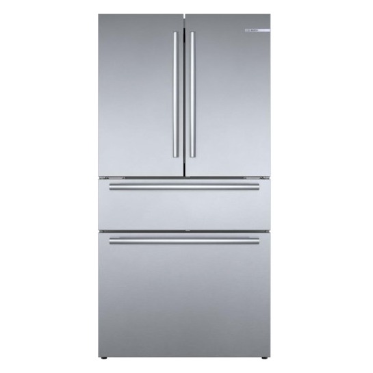 Bosch 800 Series 36 in. Wide 21 Cu. Ft. 4-Door French Door Counter-Depth Smart Refrigerator with VitaFresh -