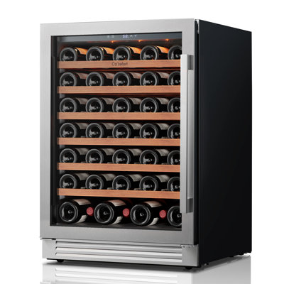 24" 61-Bottle Wine Fridge 3-LED Built-In&Freestanding Wine Cooler Frost Free Fridge With Dual Layer Tempered Glass Door | Fridge.com