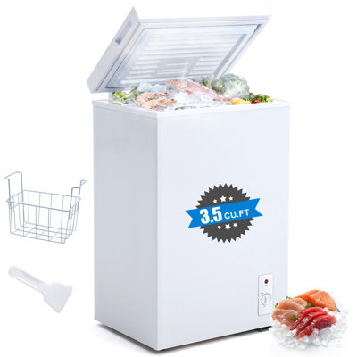 3.5 Cu.Ft Chest Freezer Small Deep Freezer with Adjustable Thermostat, Energy Efficient & Quiet Compact — Clickoods, model 80Q-W