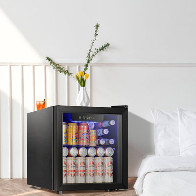 COWSAR 12 Bottle 48 Can Beverage Refrigerator,1.3 Cu. Ft. Mini Fridge Glass Door for Beer Soda Drinks or Wine,Freestanding Beverage Fridge for Home an | Fridge.com