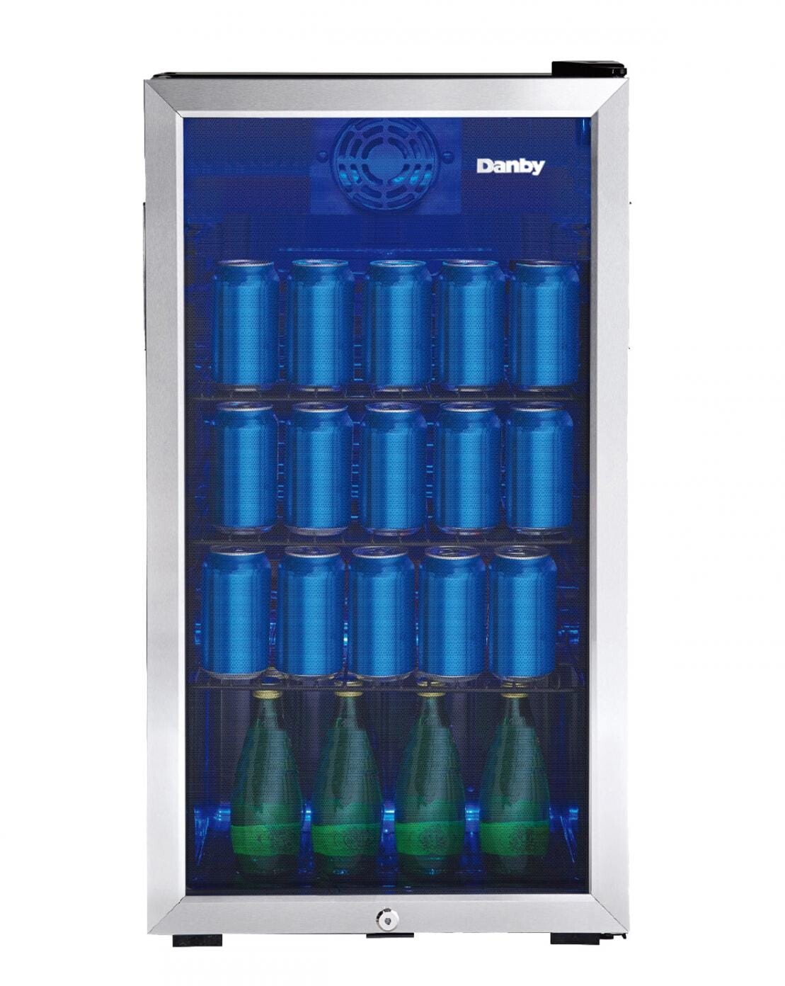 Danby 17.5'' W Freestanding 117 Cans (12 oz.) 3.1 Cubic Feet Beverage Cooler with Reversible Glass Door