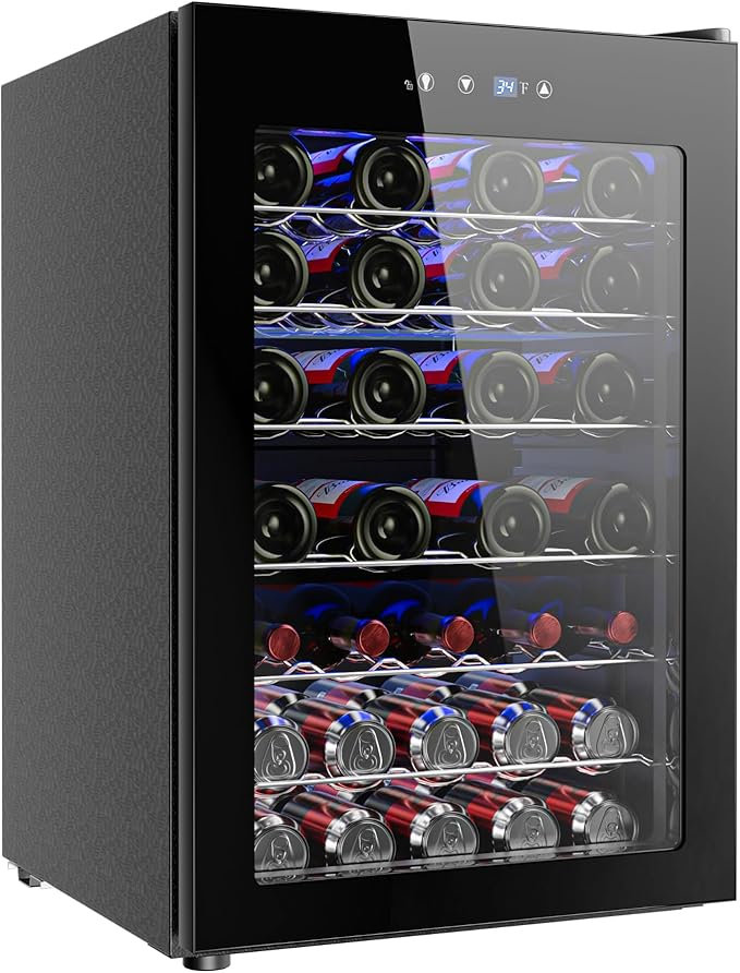 Euhomy 45 Bottle Wine Cooler Refrigerator, Small Wine Fridge for Red, White and Champagne