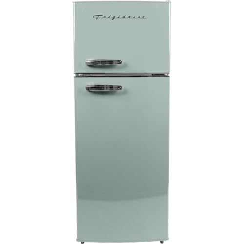 Frigidaire EFR753 Retro Apartment Size Refrigerator with Top Freezer - 2 Door Fridge with 7.5 Cu Ft of Storage Capacity, Adjustable Spill-Proof Shelves, Door & Crisper Bins, Mint | Fridge.com