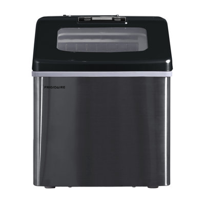 Frigidaire Countertop Stainless Steel Ice Maker with Transparent Window, Clear Ice Cube Maker, 40 lbs. | Fridge.com