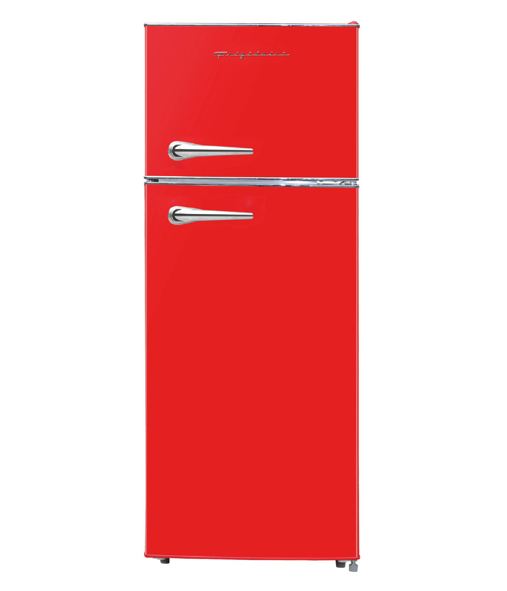 7.5 Cu. Ft. Retro Refrigerator, Top Mount Apartment Size Fridge — Frigidaire, model EFR786-RED