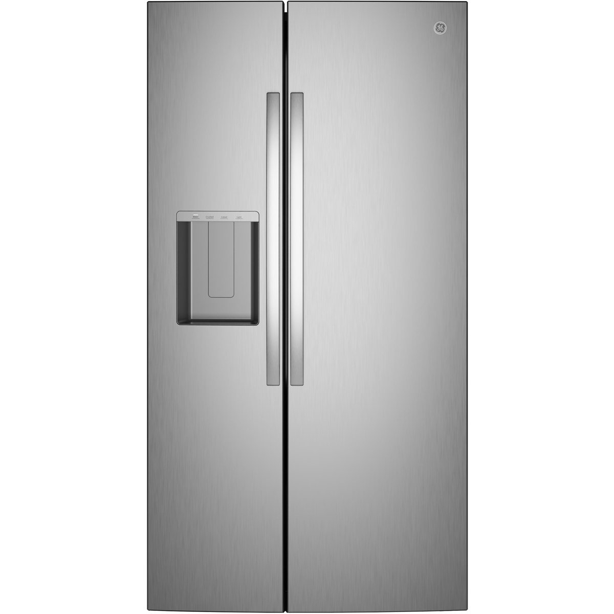 GE ENERGY STAR 27.9 Cu. Ft. Side-By-Side Refrigerator with Extra Tall Dispenser and In-Door Icemaker — GE Appliances, model GSE28NYYFS