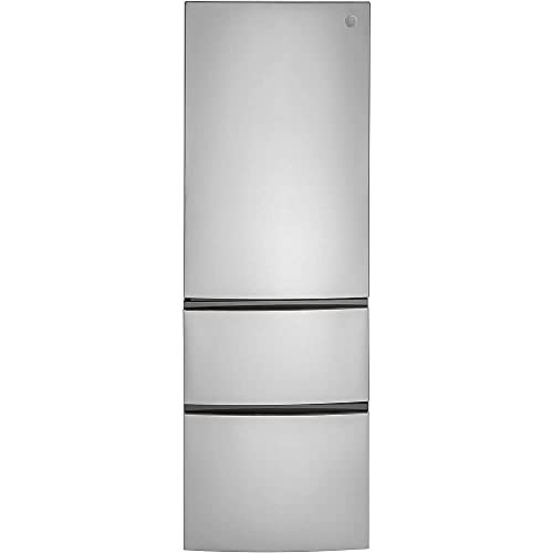 GE® ENERGY STAR® 11.9 Cu. Ft. Bottom-Freezer Refrigerator in Stainless Steel — GE, model GLE12HSPSS