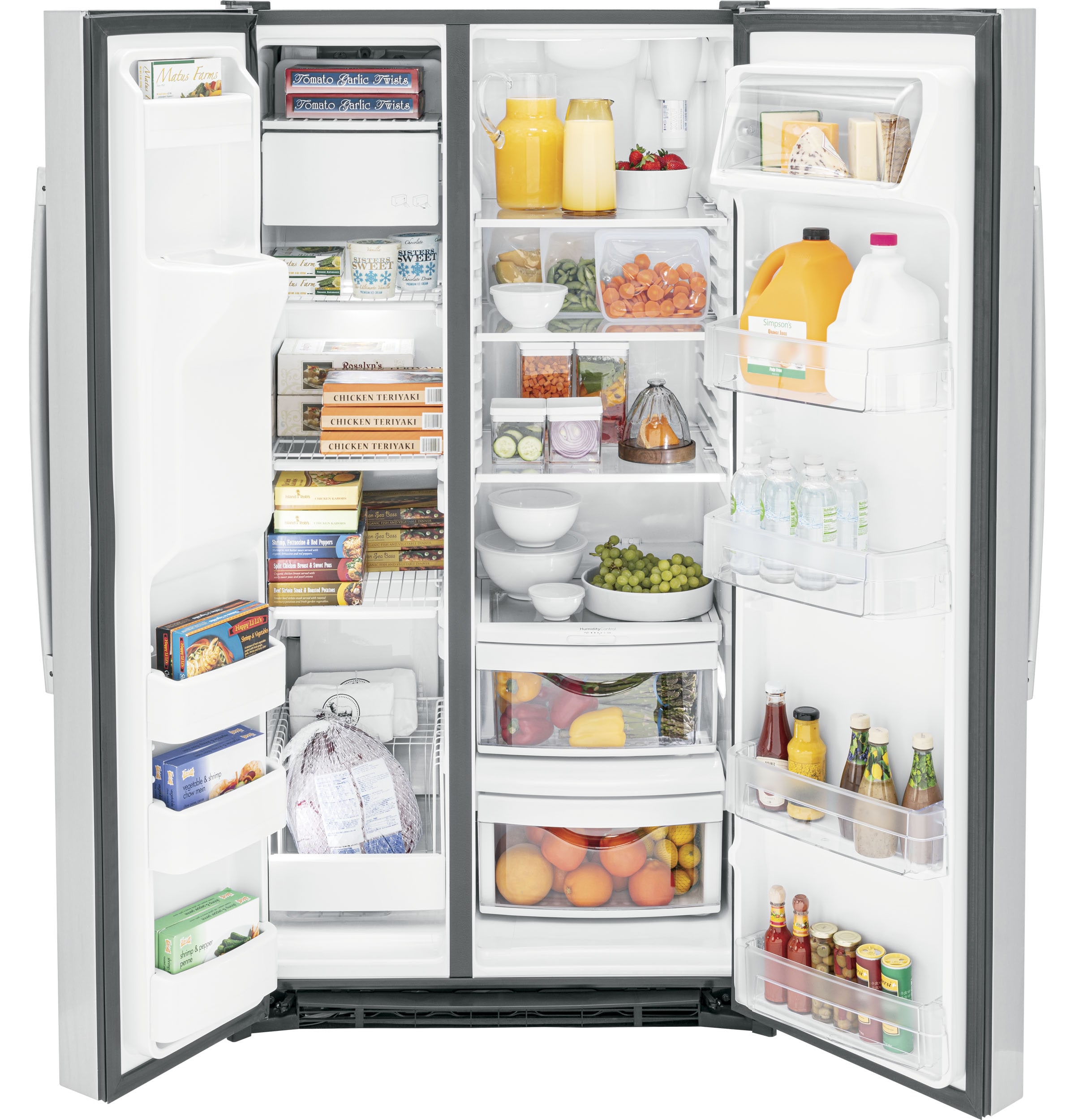 GE 36" Side By Side 25.3 cu. ft. Refrigerator | Fridge.com