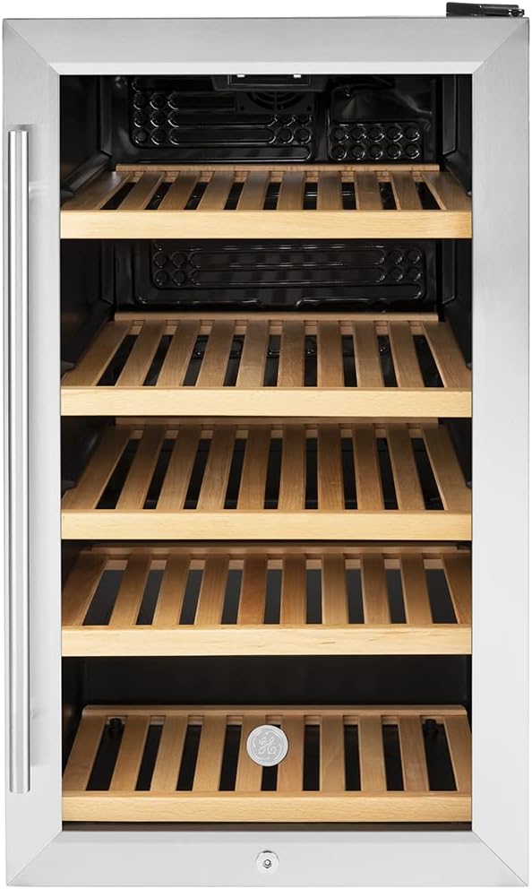 GE GE® Wine Center and Beverage Center in Stainless/Black Case size 33 H x 19 W x 22.5 D | GVS04BQNSS | Steel