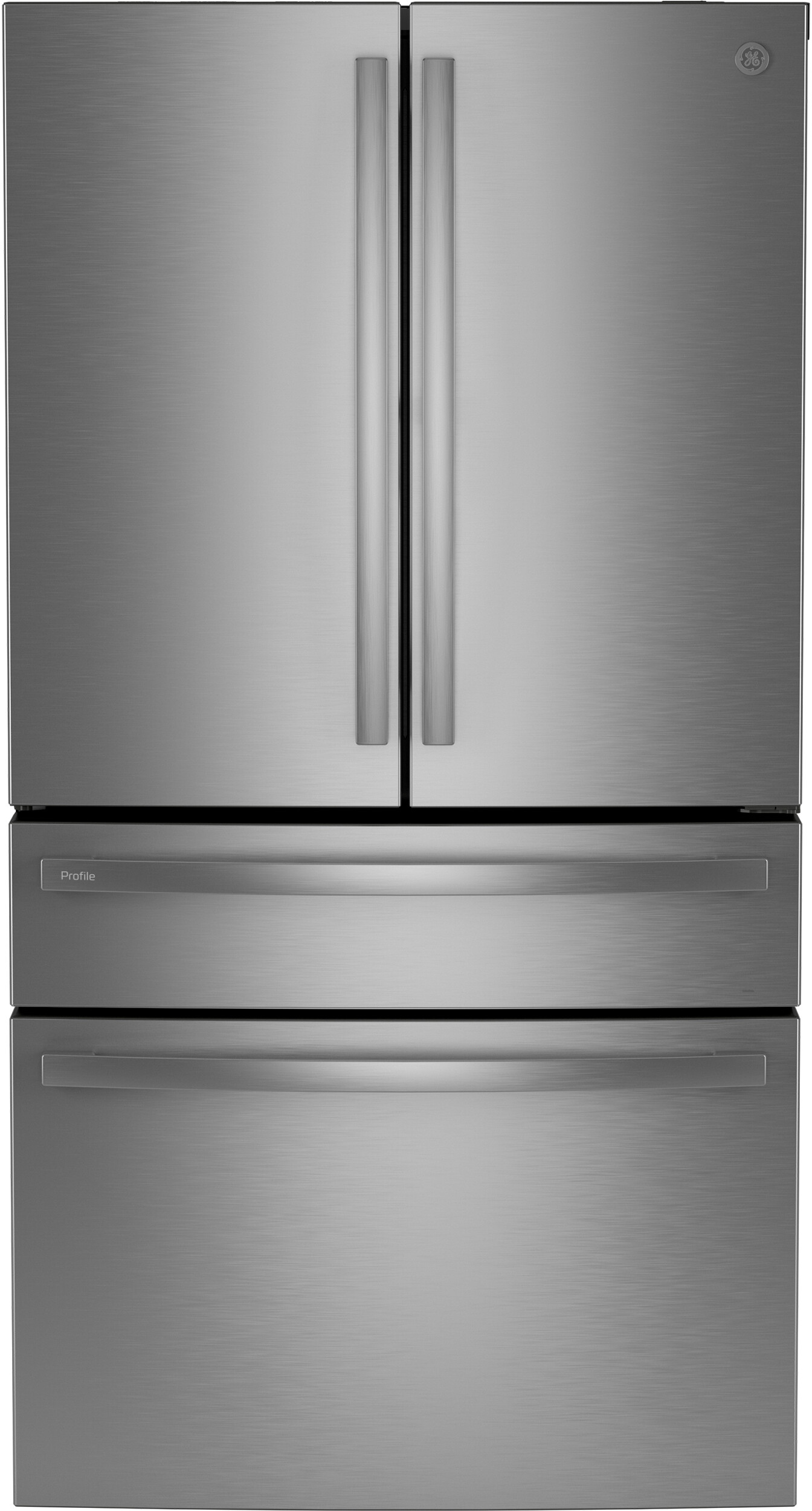 GE Profile™ ENERGY STAR® 23.2 Cu. Ft. Smart Counter-Depth Fingerprint Resistant 4-Door Refrigerator in Stainless Steel | PJE23BYWFS | Fridge.com