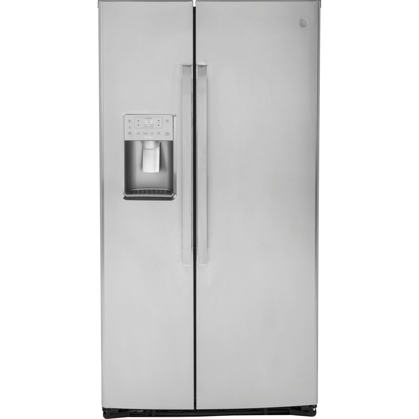 GE Profile™ ENERGY STAR® 25.3 Cu. Ft. Side-by-Side Refrigerator in Stainless size 70.125 H x 35.75 W x 35.25 D | PSE25KYHFS | Stainless Steel | Fridge.com