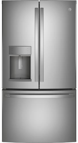 GE Profile™ ENERGY STAR® 22.1 Cu. Ft. Counter-Depth Fingerprint Resistant Refrigerator with Hands-Free AutoFill in Stainless Steel | PYE22KYNFS | Fridge.com