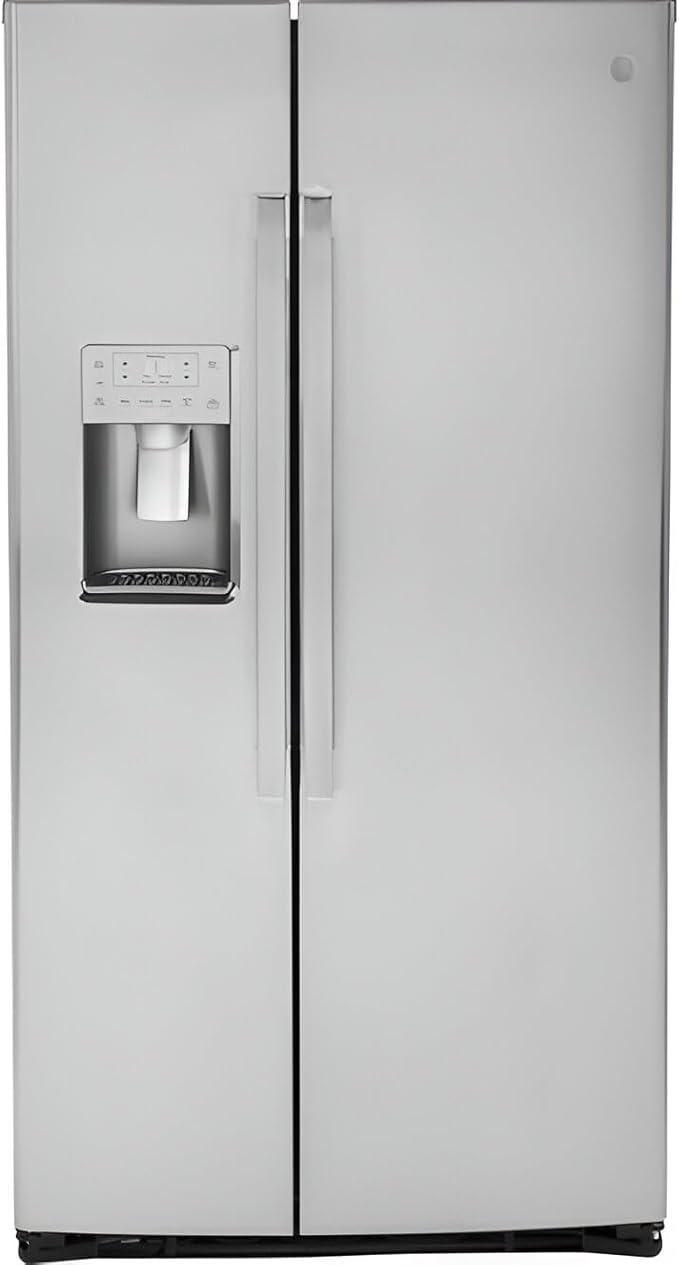 GE Profile 25.3 cu. ft. Side by Side Refrigerator in Fingerprint Resistant Stainless Steel PSE25KYHFS | Fridge.com