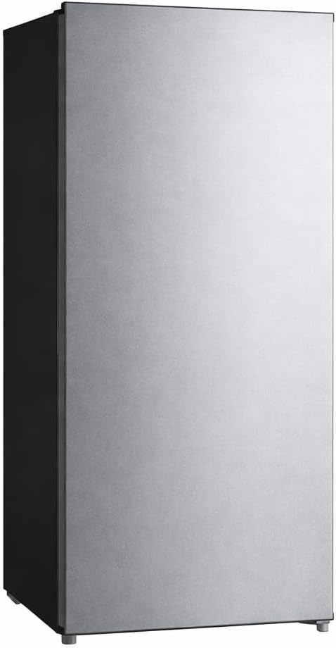 Modern Upright Freezer, Reversible Door Hinge, Removable Shelves - 7.1 Cu ft Capacity (Stainless Steel) | Fridge.com