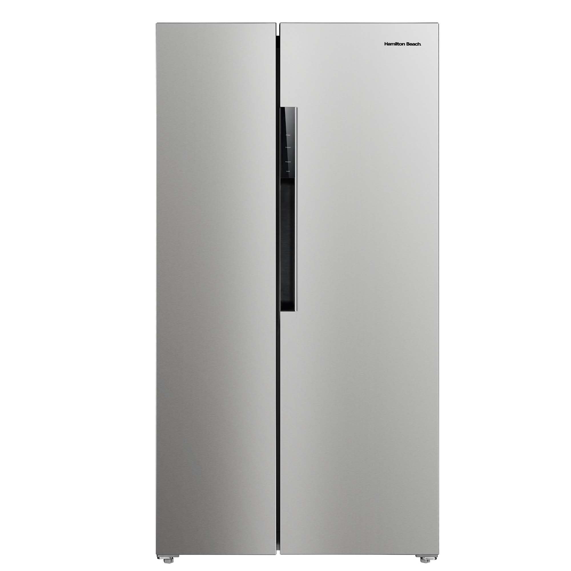 Hamilton Beach 15.6 Cu. Ft. Side-by-Side Refrigerator with Digital Display, Platinum | Fridge.com
