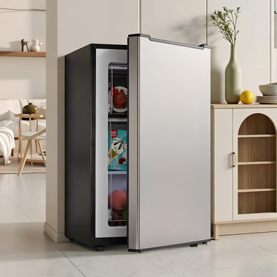 3.2 Cu.ft Upright Freezer Compact Mini Freezer With Removable Shelves For Bedroom, Office, Kitchen | Fridge.com