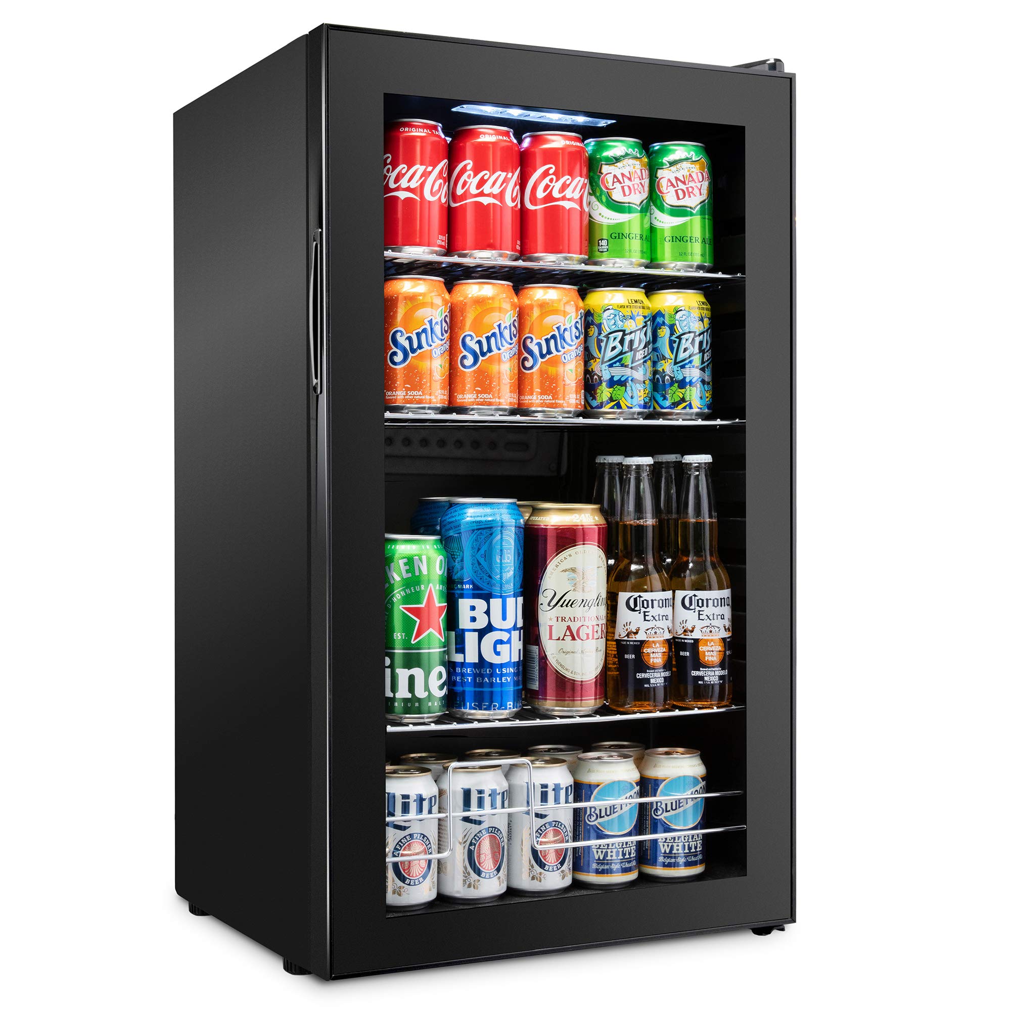 126 Can Small Refrigerator and Mini Bar Beverage Cooler, Black - Black — Ivation, model IVABC1260B