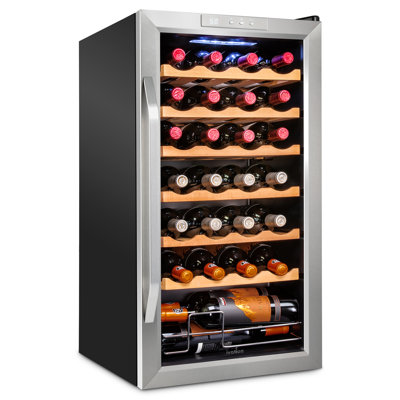 Ivation Single Zone 16.9'' Freestanding 28 Bottle Wine Refrigerator | Fridge.com