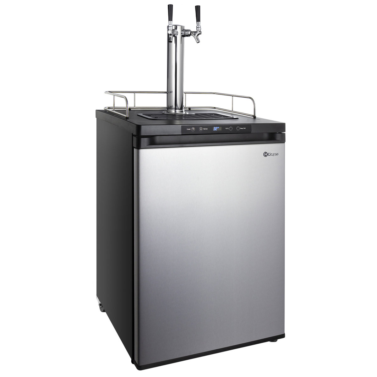 Kegco 24" Wide Homebrew Dual Tap Stainless Steel Digital Kegerator | Fridge.com