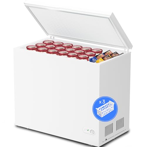 Kismile 7.0 Cubic Feet Chest Freezer with Removable Baskets Free Standing Top Open Door Compact Freezer with Adjustable Temperature for Home/Kitchen/Office/Bar (7.0 Cu.Ft, White) | Fridge.com