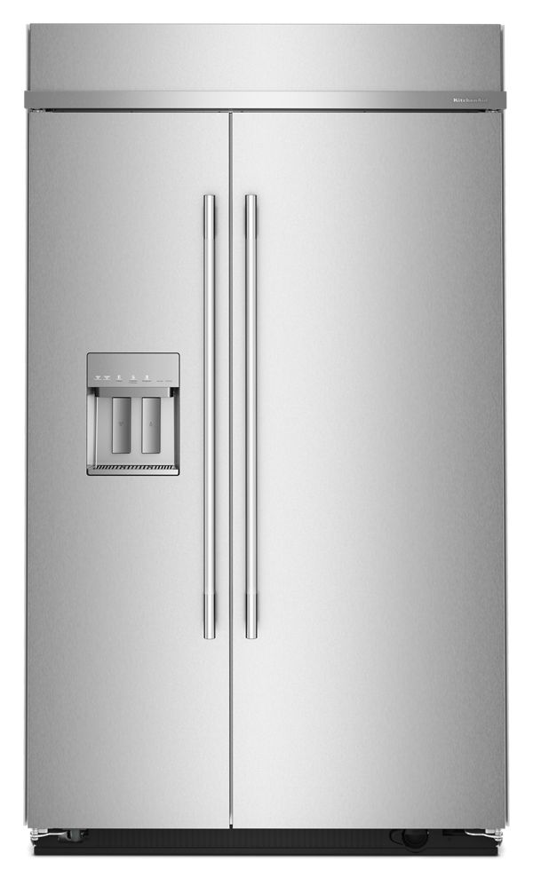 KitchenAid 48 in. Wide 29.4 cu. ft. Built-In Side-by-Side Refrigerator with Exterior Water and Ice Dispenser with