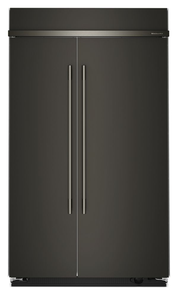 KitchenAid 48 in. Wide 30 cu. ft. Built-In Side-by-Side Refrigerator with Platinum Interior - Black Ore