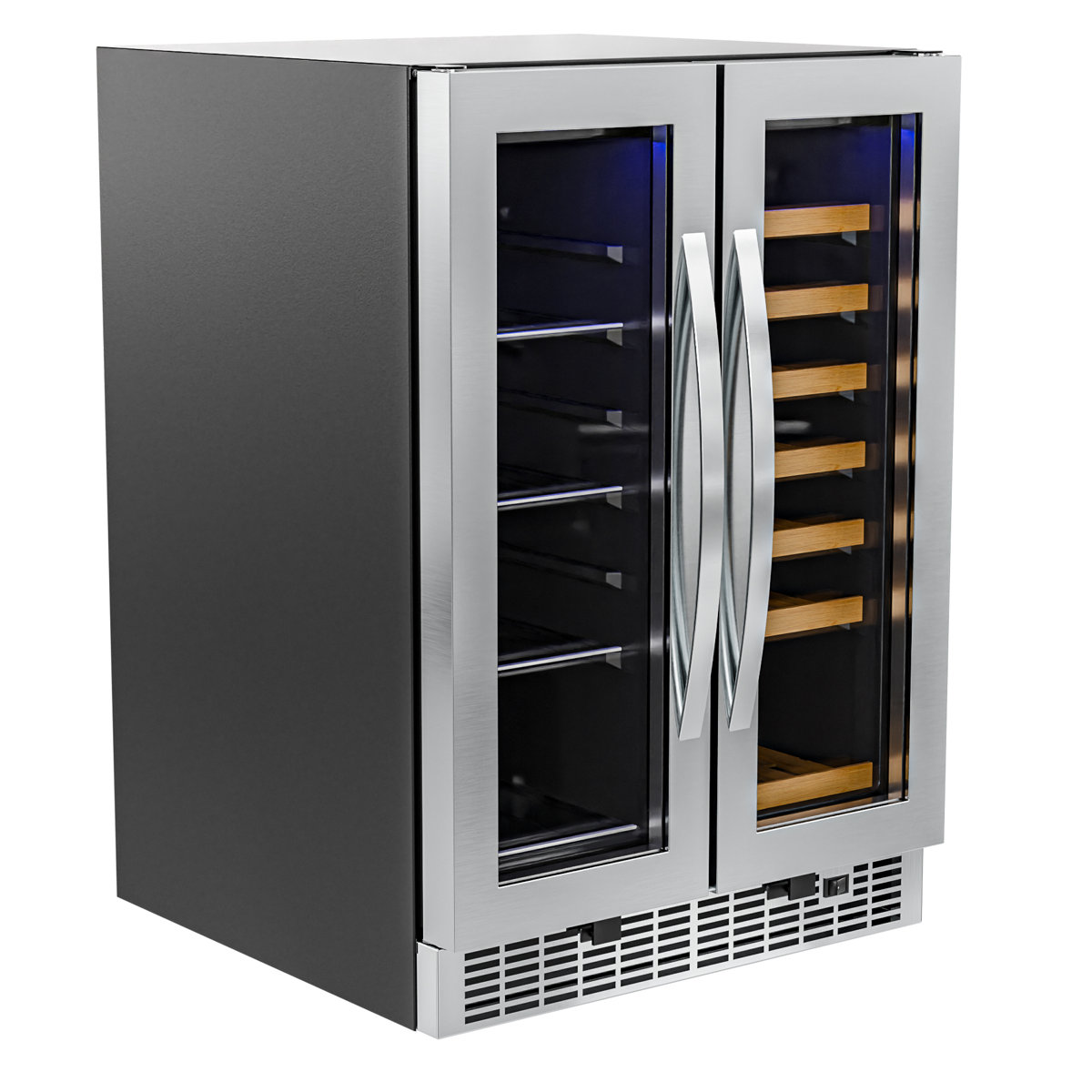 KoolMore 24 in. Width 21 Bottles and 60 Cans Dual Zone Freestanding/Built-In Wine & Beverage Refrigerator. | Fridge.com