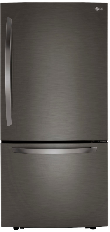 LG 33-in Wide 25.5 Cu. Ft. Bottom Freezer Refrigerator with Ice Maker - Black Stainless Steel