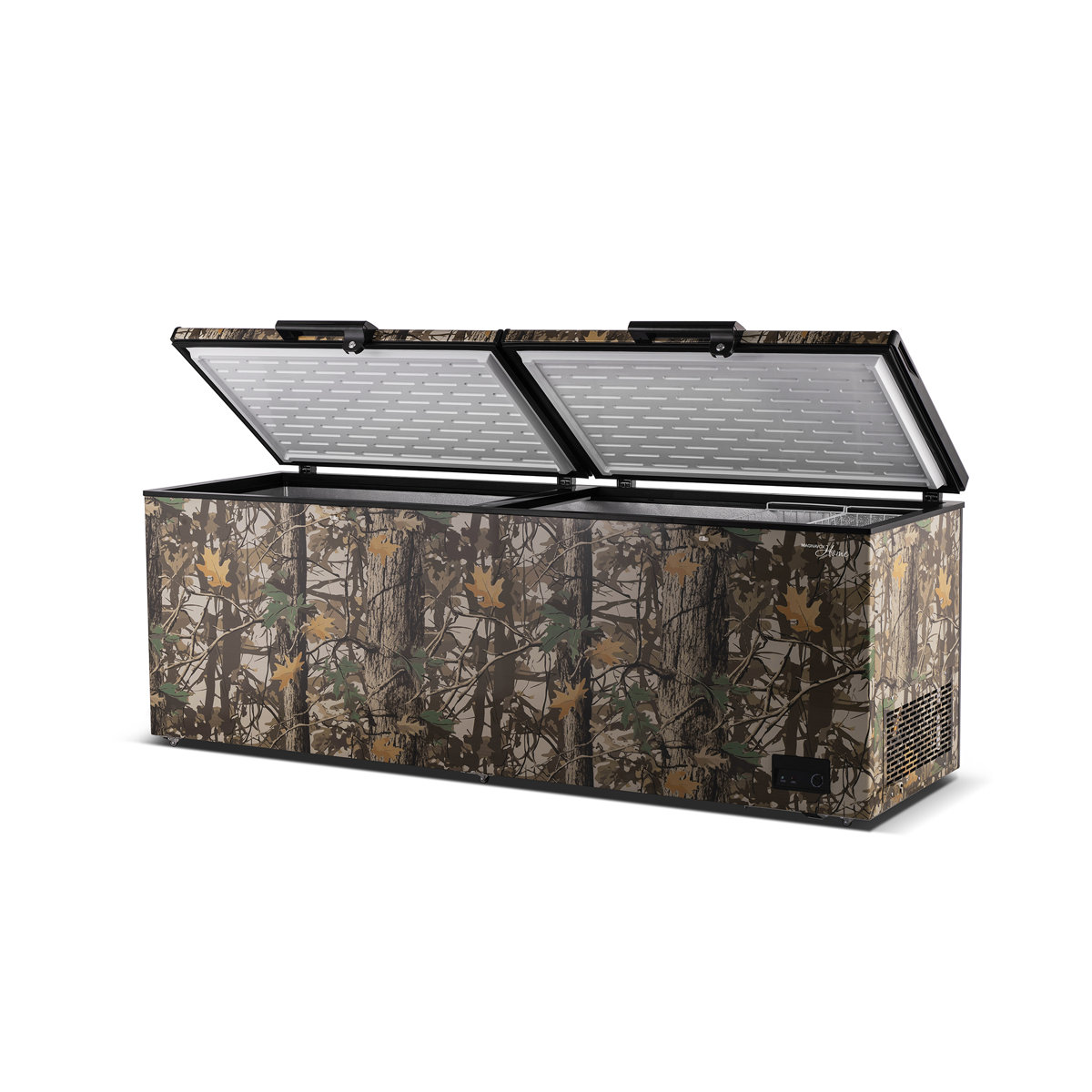 Magnavox 30 Cu. Ft. Chest Freezer, Double Door, Garage Ready 0F-110F, Hunting Camo Deep Freezer with External Temperature Control, Power Indicator L | Fridge.com