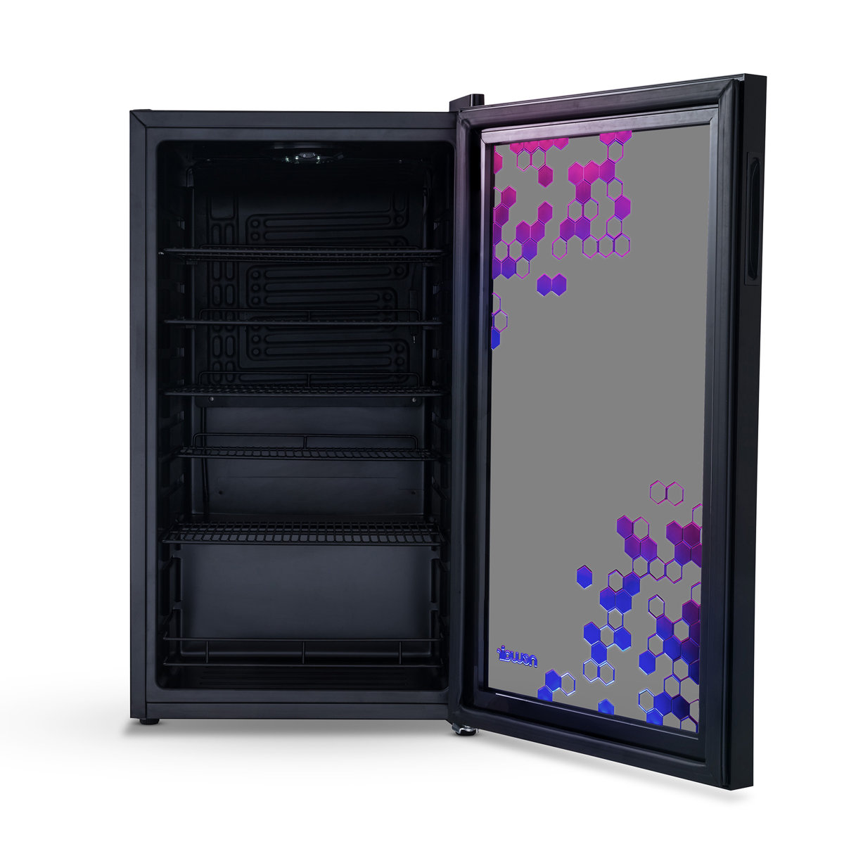 NewAir - Spectrum 126-Can Freestanding Beverage Cooler with HexaColor Pattern - Black | Fridge.com