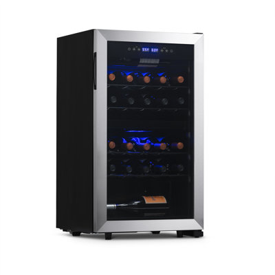 Newair 28 Bottle Dual Zone Freestanding Wine Fridge in Stainless Steel | Fridge.com