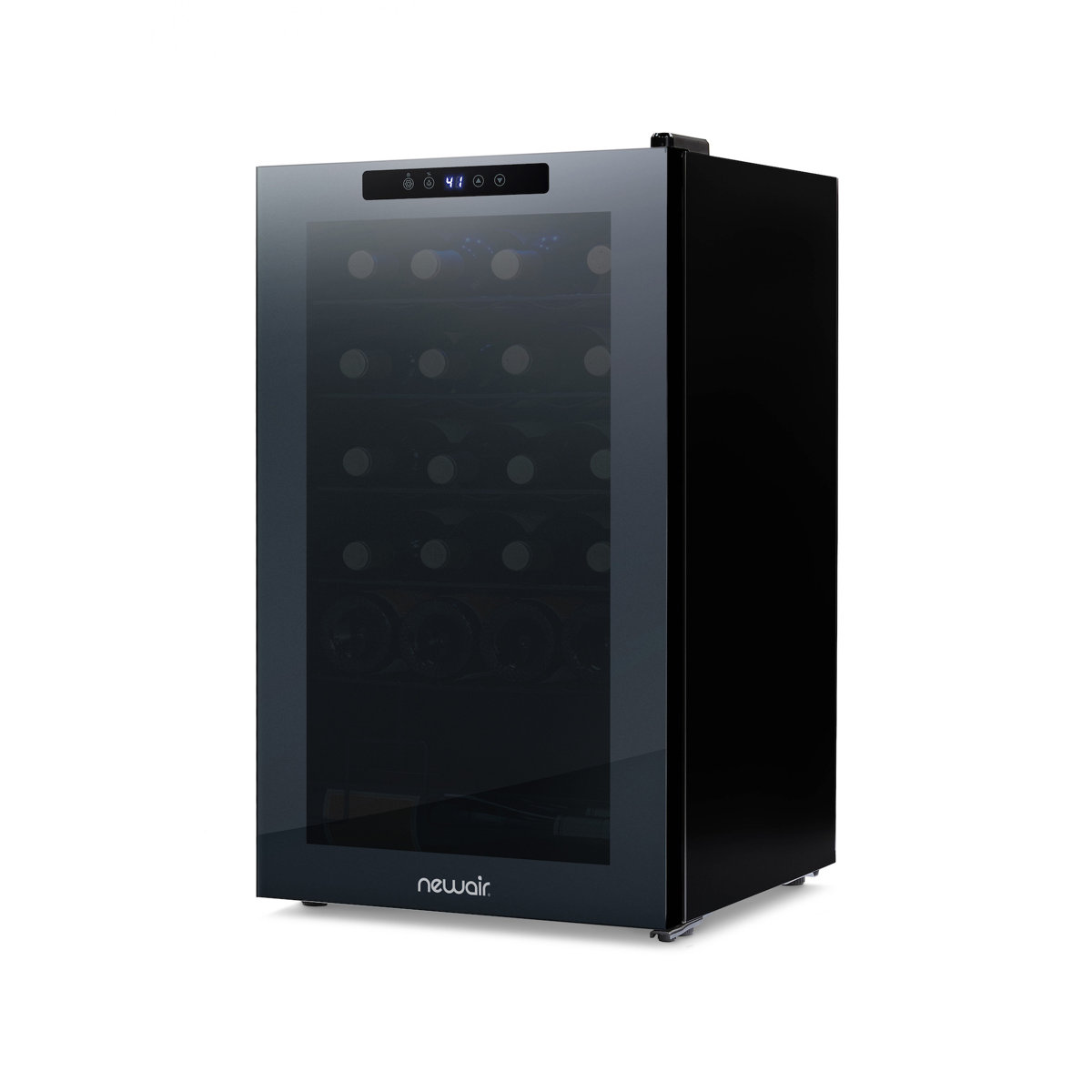51 Bottle Wine Cooler Refrigerator Freestanding Mirrored Wine Fridge — NewAir, model NWC051BK00
