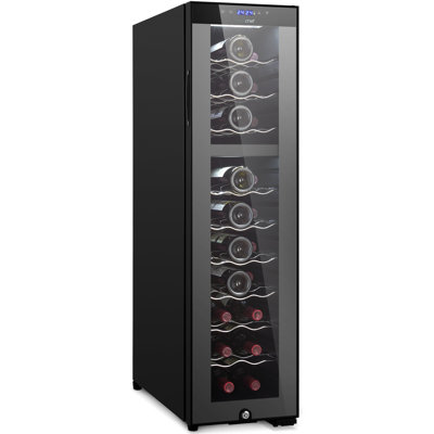 NutriChef Dual Zone 11.61'' Freestanding 27 Bottle Wine Refrigerator | Fridge.com