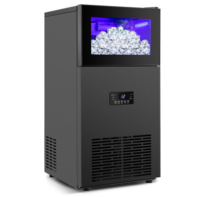 160 Lb. Daily Production Stainless Steel Undercounter/Freestanding Ice Maker With Clear Cube Ice | Fridge.com