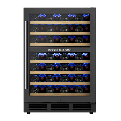 Simzlife 23.5 In. 54 Bottle Cellar Cooling Unit Dual Zone Freestanding/Built in Wine Cooler In Black | Fridge.com