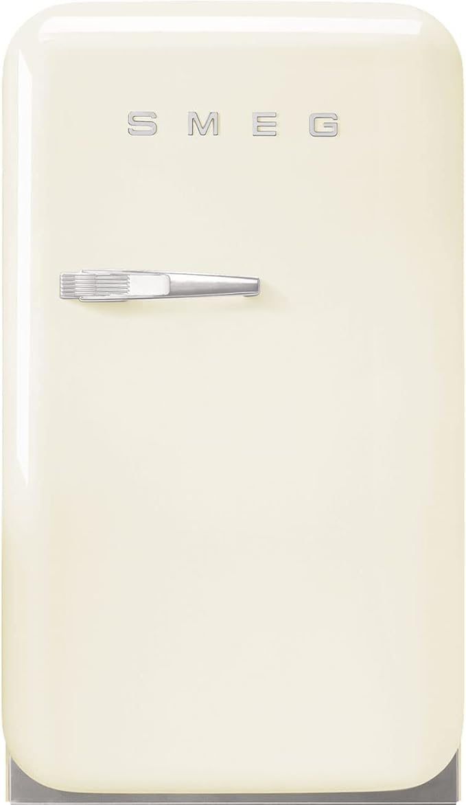 Smeg FAB5 Retro Mini Fridge – 50s Style Compact Small Refrigerator, 1.2 cu ft, Automatic Defrost, LED Lighting, Adjustable Shelves– Made in Italy – Perfect for Home, Dorm, Office, Hotel -Cream | Fridge.com