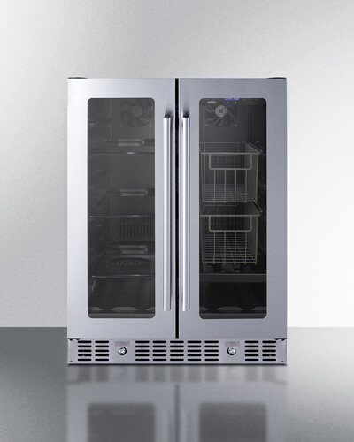 Summit 24 Inch 24" Freestanding/Built In French Door Refrigerator ALFD24WBVCSSPANTRY | Fridge.com