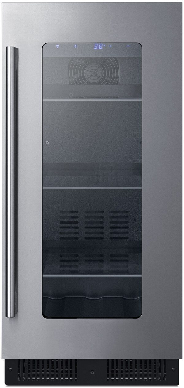Summit Appliance 14.75'' W Convertible 30 Cans (12 oz.) 2.3 Cubic Feet Beverage Cooler with Reversible Glass Door | Fridge.com