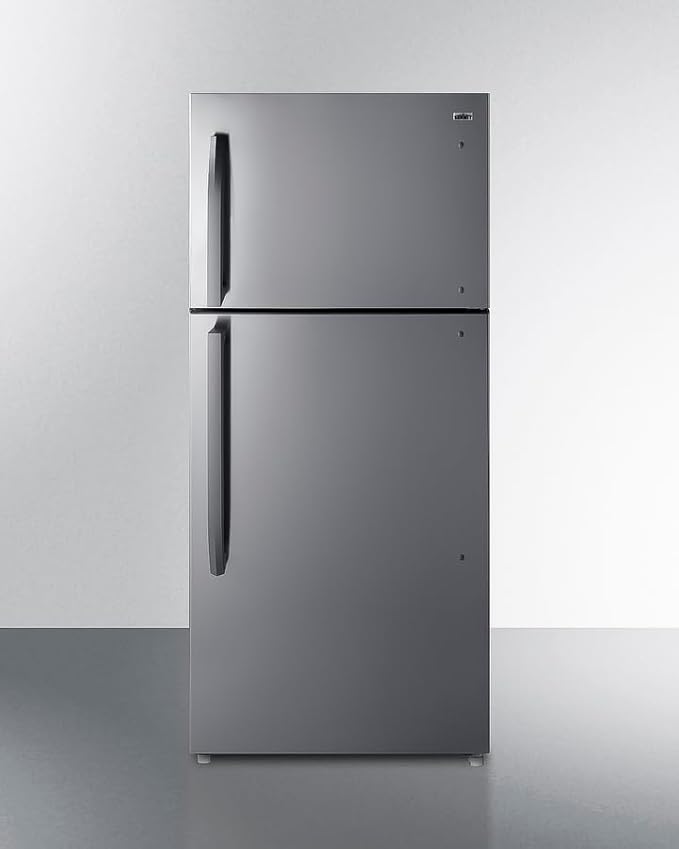 Summit Appliance Summit 30" Refrigerator, 20.5 cu.ft Capacity Refrigerator - Freezer, ENERGYSTAR, Stainless Steel Look