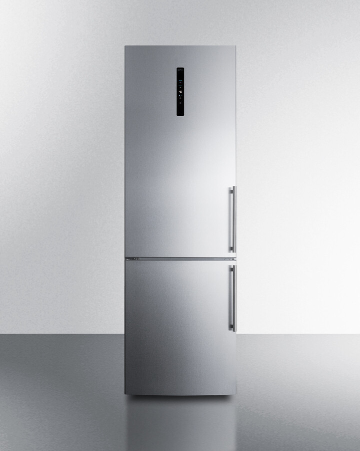 Summit 24 Inch Counter Depth Bottom Freezer Refrigerator — Summit Appliance, model FFBF249SS2LHD